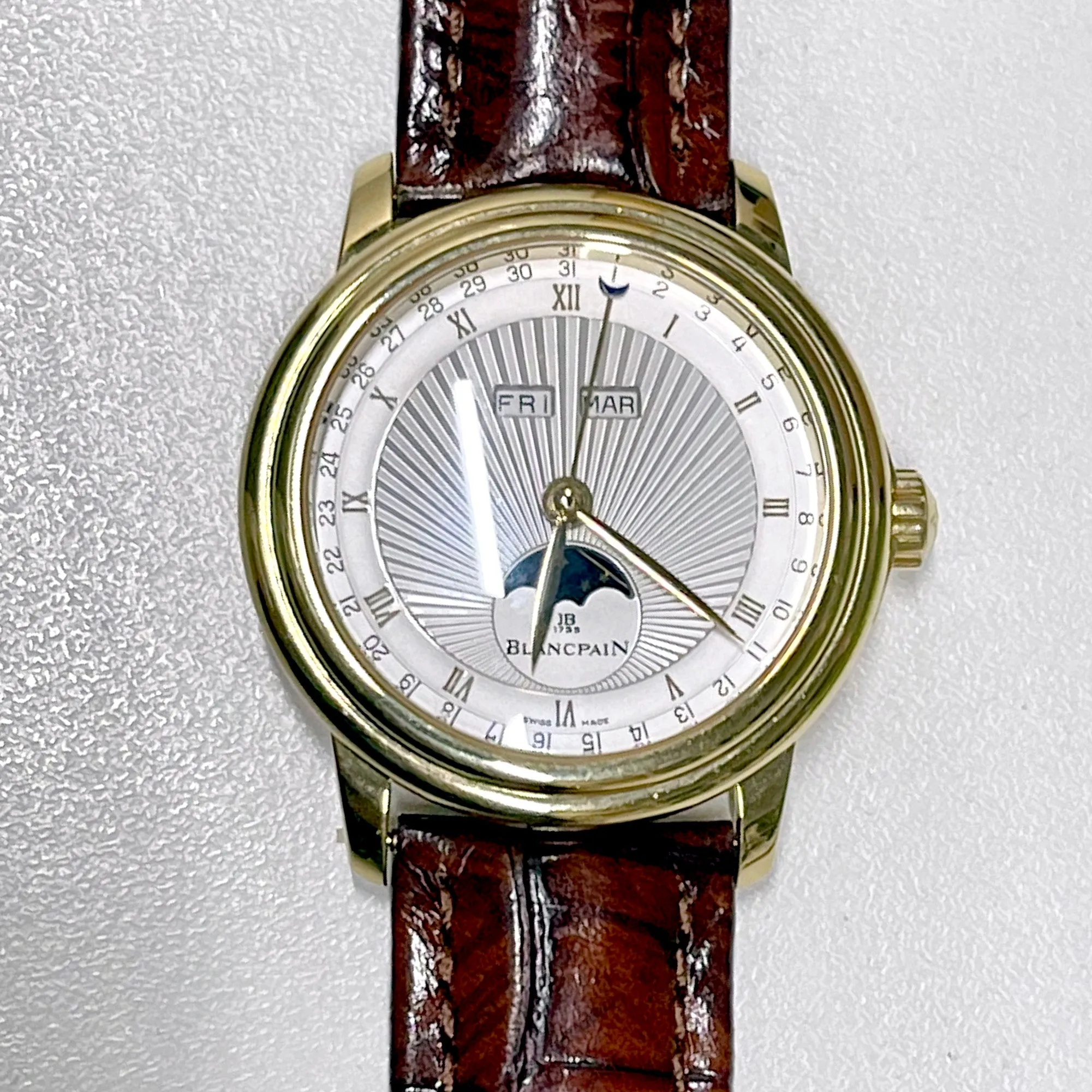 BLANCPAIN 18K YG Day-Date Moonphase & Flip Case Skeleton Back - $200K APR w/ COA