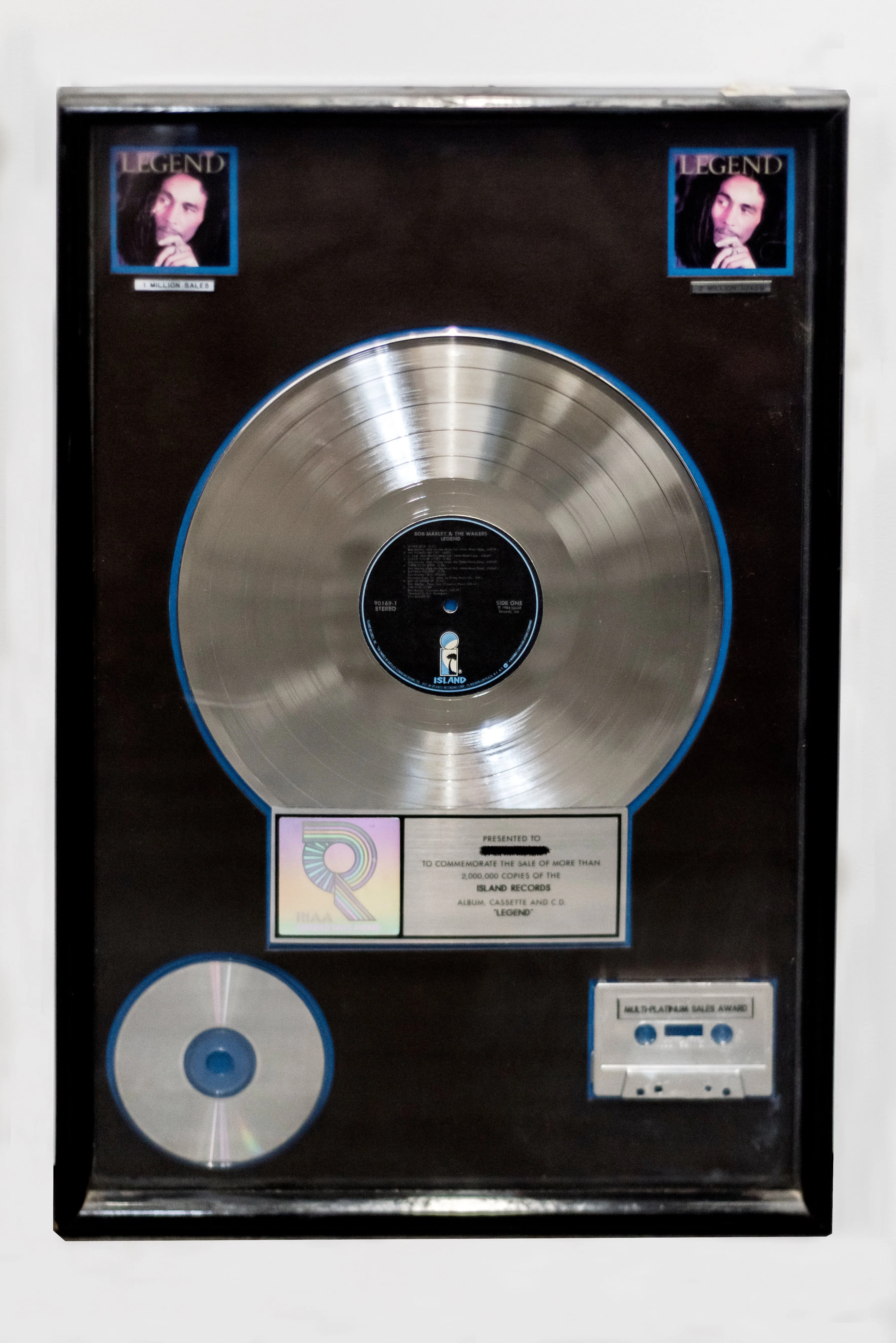 Bob Marley "Legend" Multi-Platinum Award, C. 1984 Unique - $30K APR w/ CoA!
