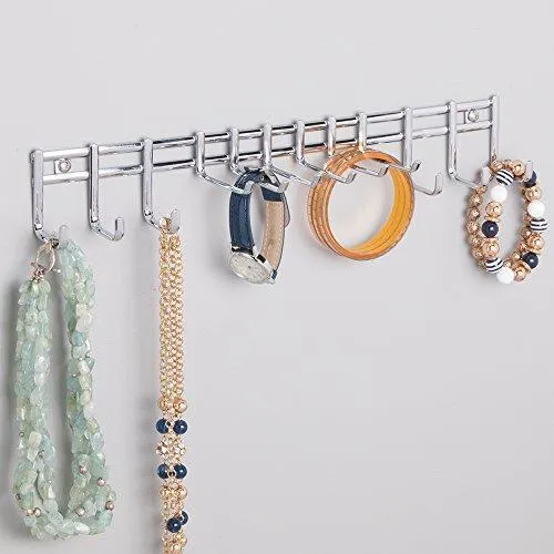 Bochens Closet Wall Mount Metal Accessory Organizer and Storage Center - Modern Slim Holder for Women and Men Ties, Belts, Scarves, Sunglasses, Watches