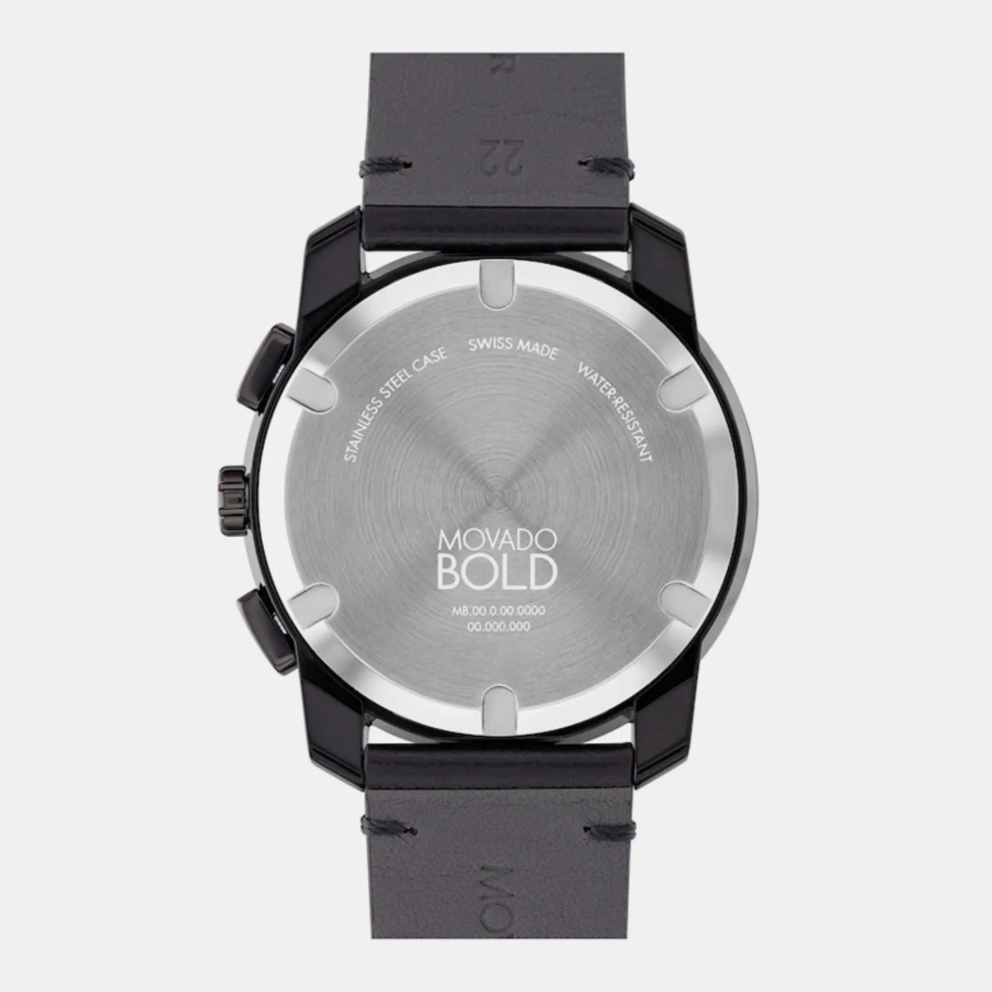 Bold Men's Black Chronograph Leather Watch 3601114