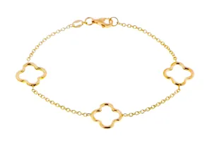 Bracelet with three open clovers