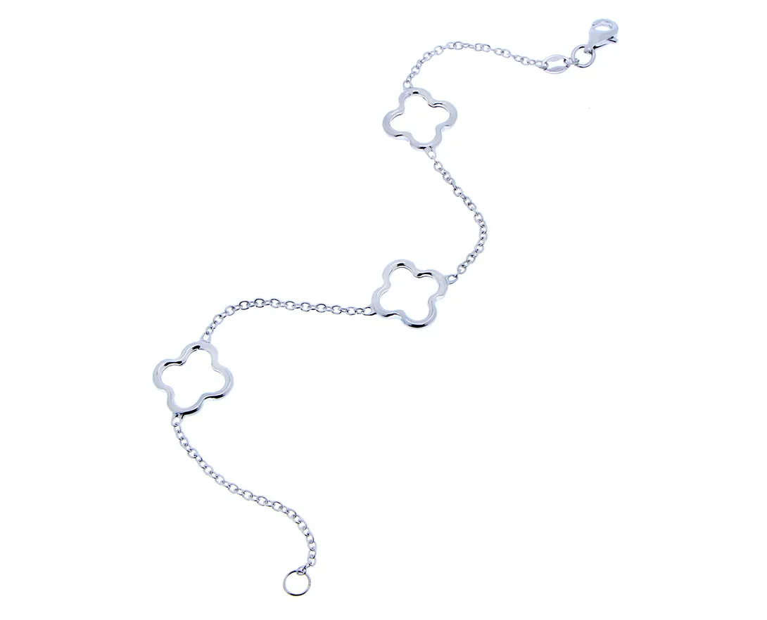 Bracelet with three open clovers