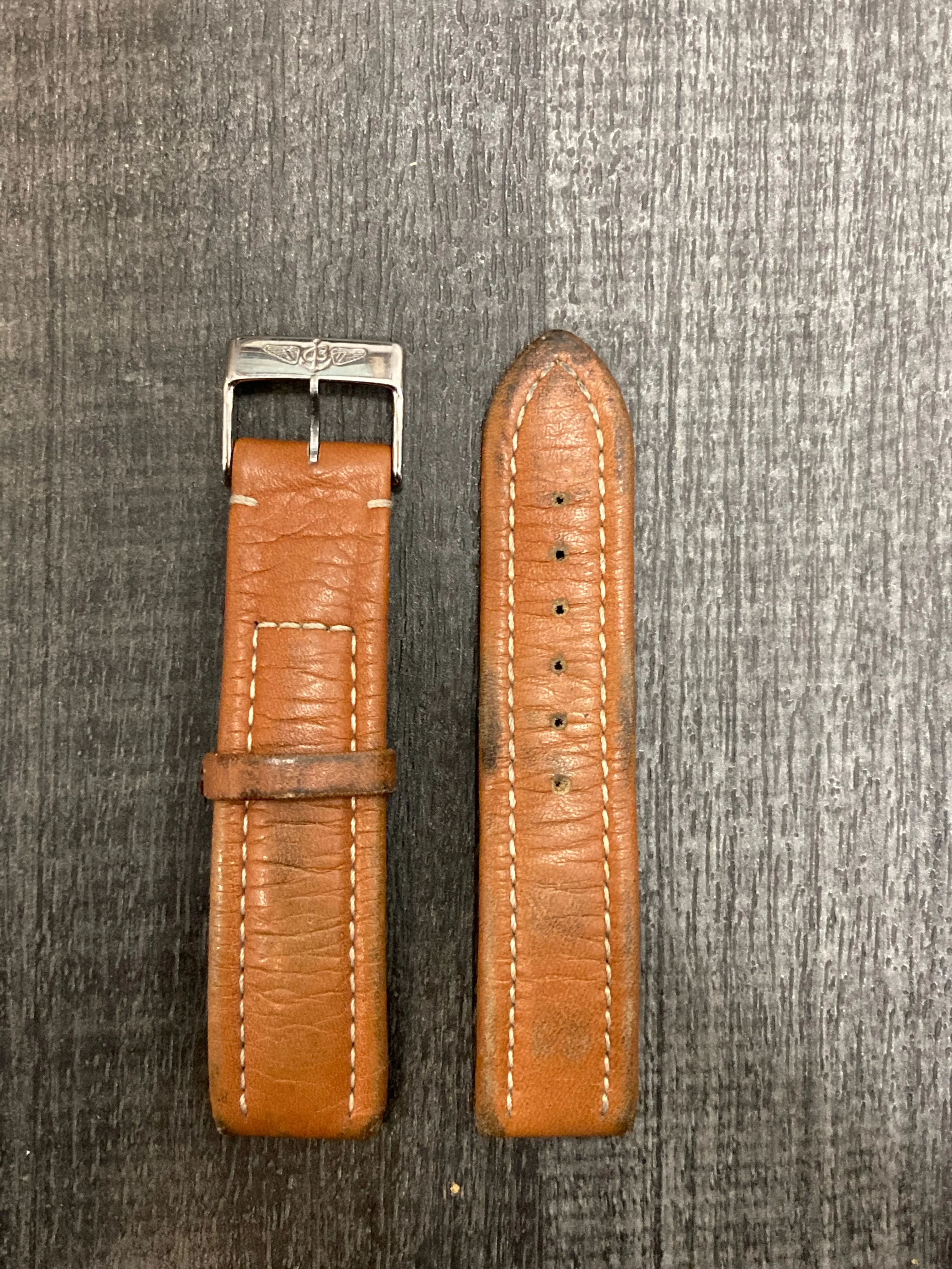 BREITLING Brown Leather Watch Strap - $600 APR VALUE w/ CoA! ✓