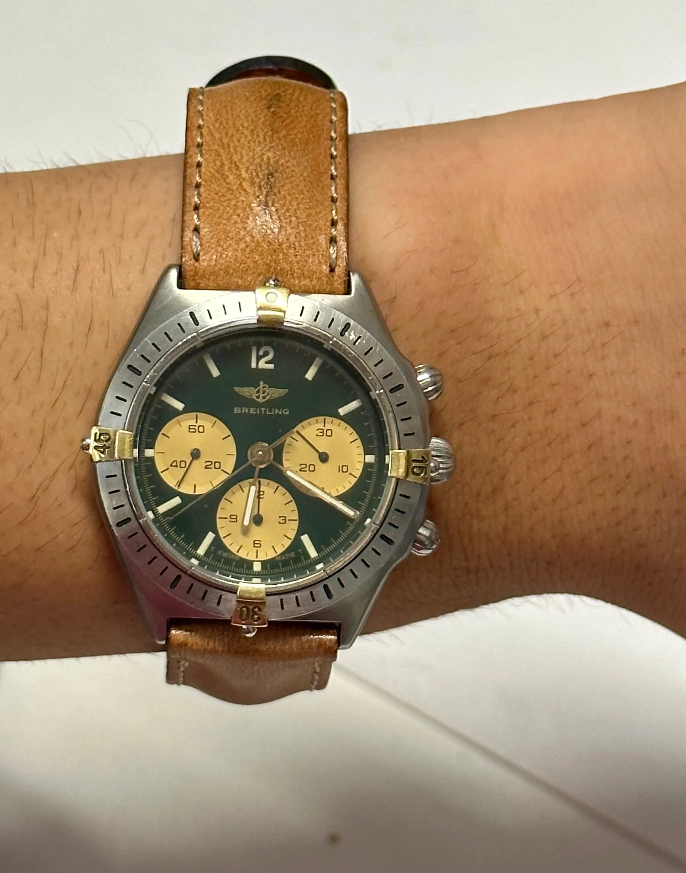 BREITLING Chronograph Mechanical Unisex Wristwatch w/ Rare Dial- $15K APR w/ COA