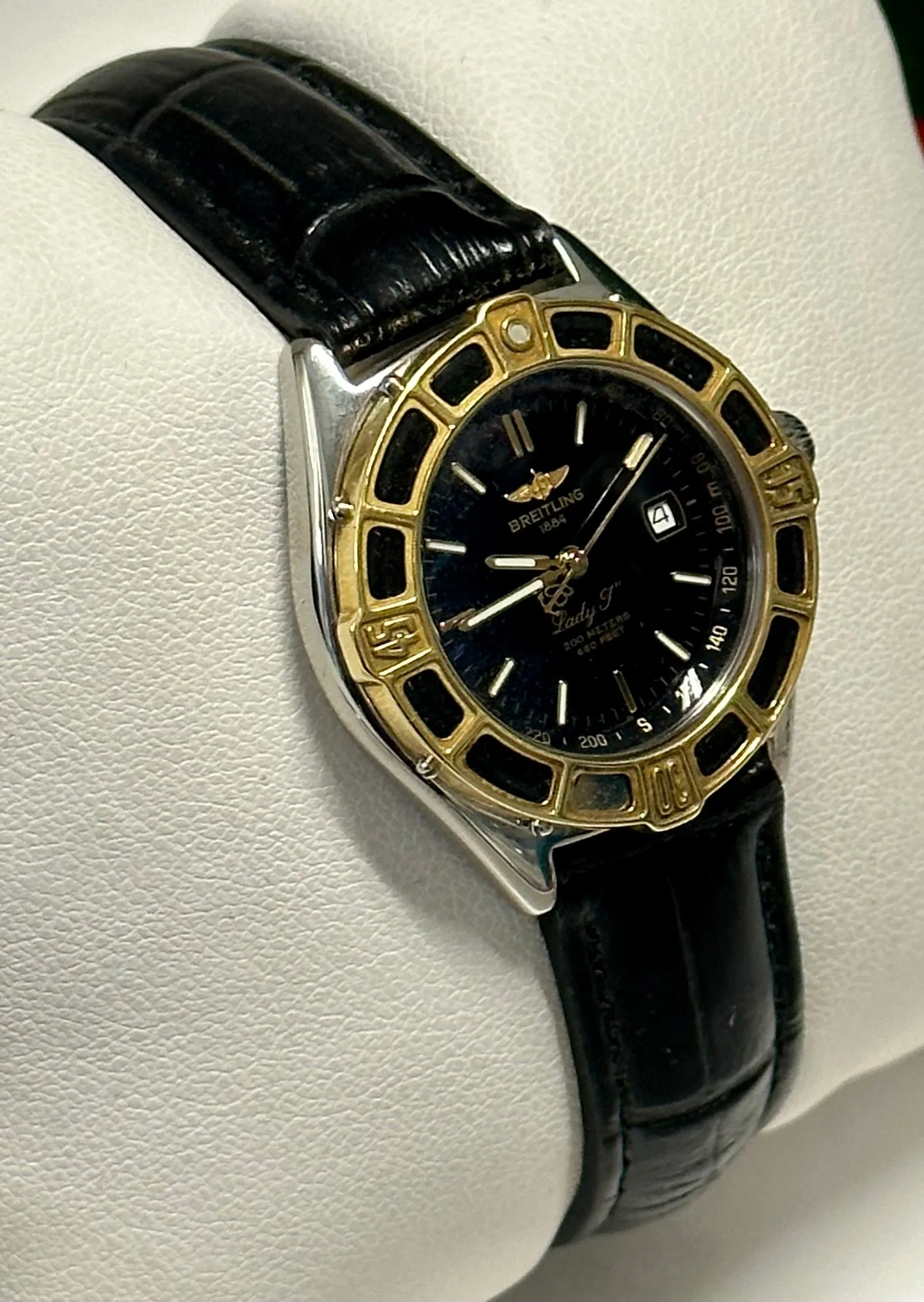 BREITLING Lady J Stainless Steel w/ 18K Yellow Gold Wristwatch- $15K APR w/ COA!