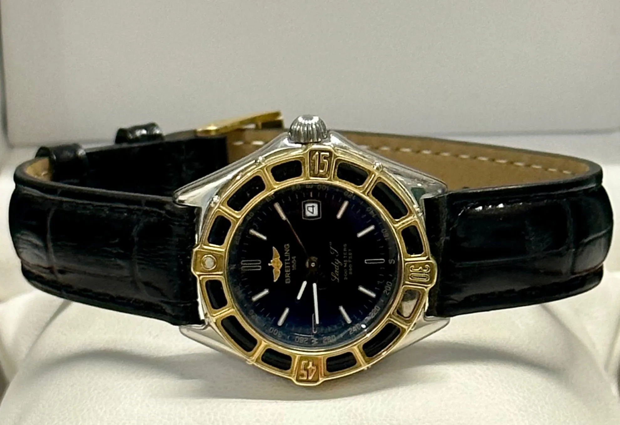 BREITLING Lady J Stainless Steel w/ 18K Yellow Gold Wristwatch- $15K APR w/ COA!