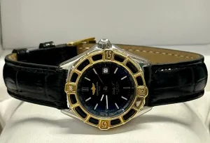 BREITLING Lady J Stainless Steel w/ 18K Yellow Gold Wristwatch- $15K APR w/ COA!