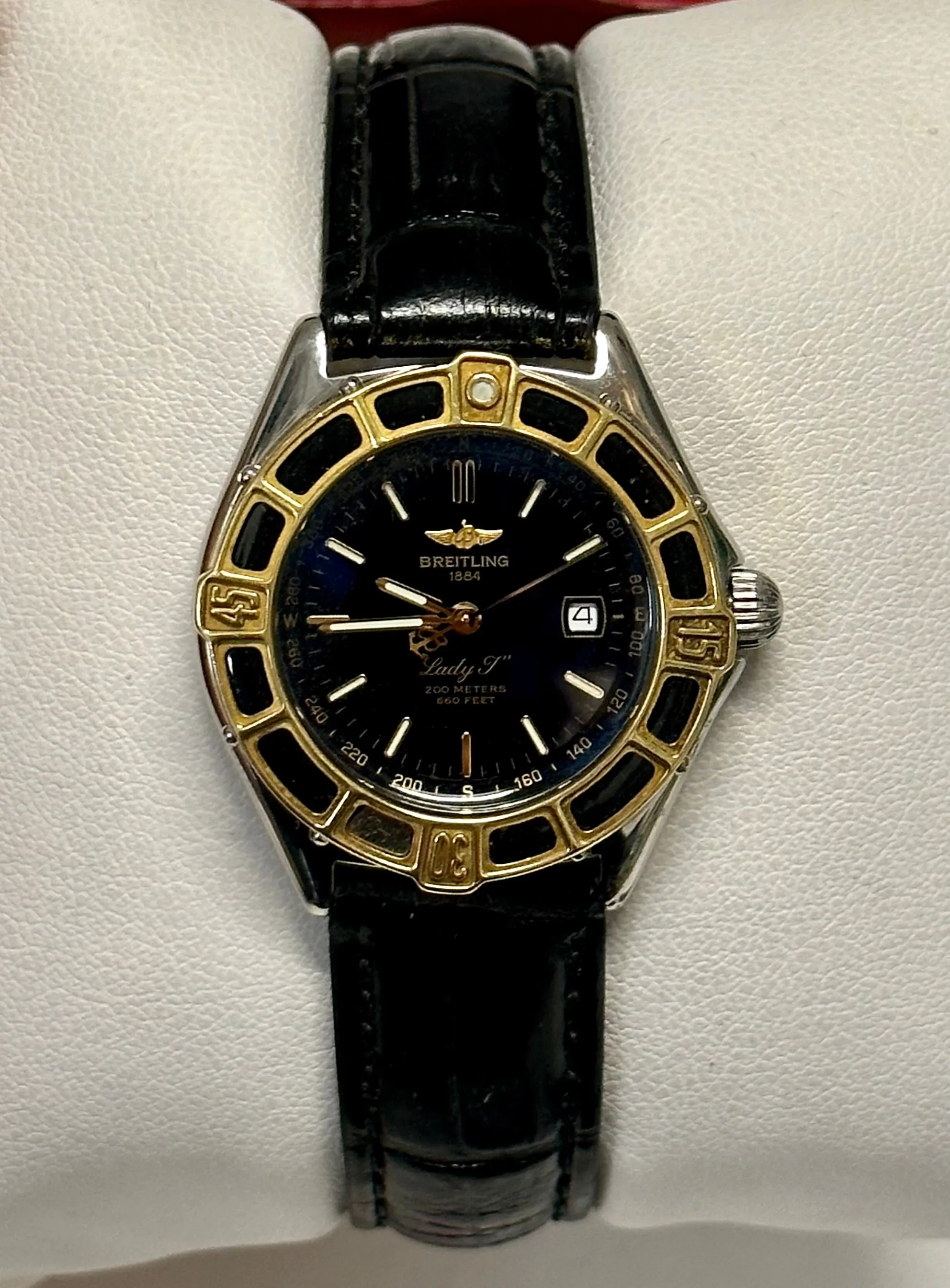 BREITLING Lady J Stainless Steel w/ 18K Yellow Gold Wristwatch- $15K APR w/ COA!