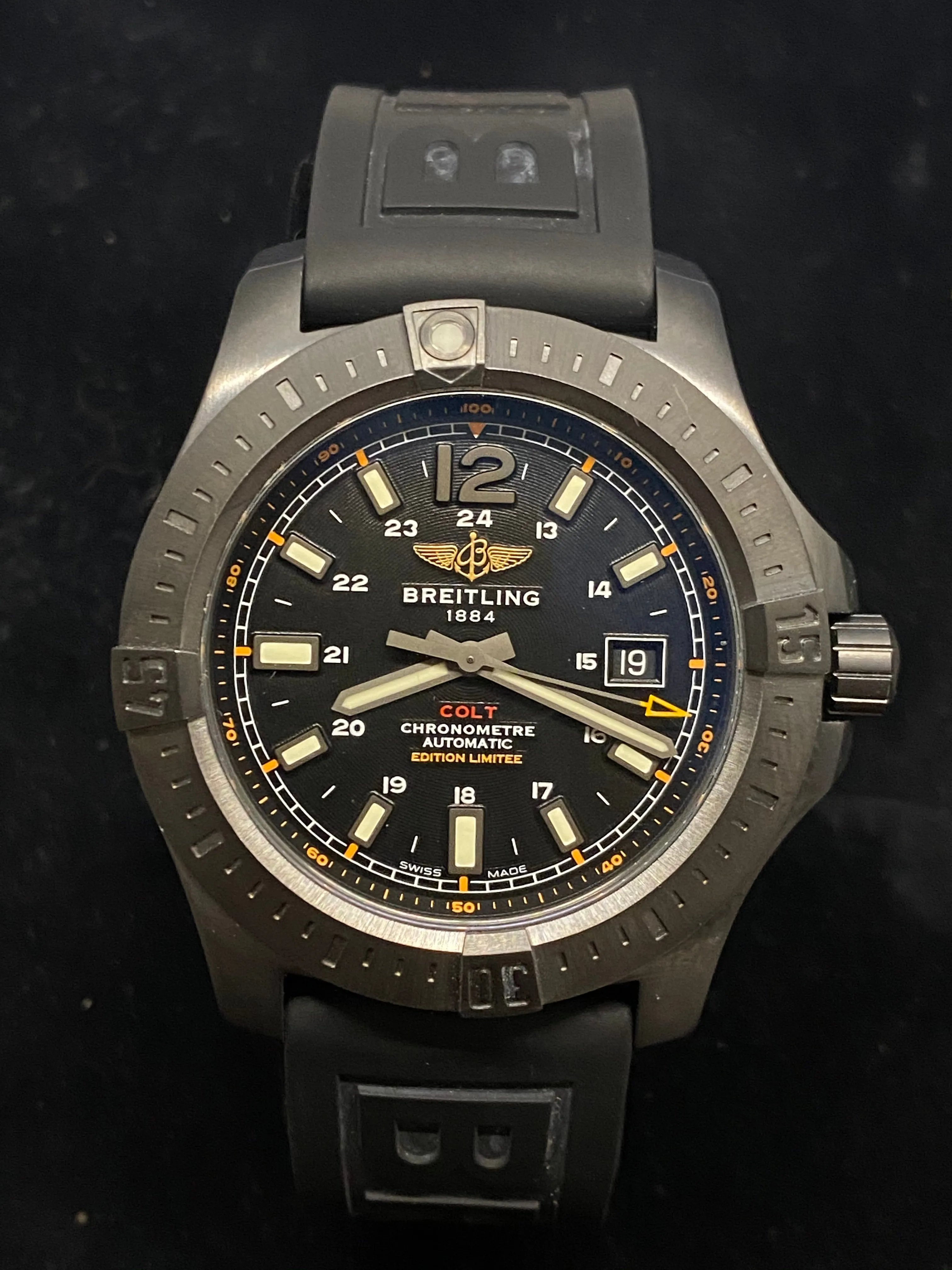 BREITLING Limited Edition #44/100 Colt Automatic Men's Watch, Ref. M17388 - $10K Appraisal Value! ✓