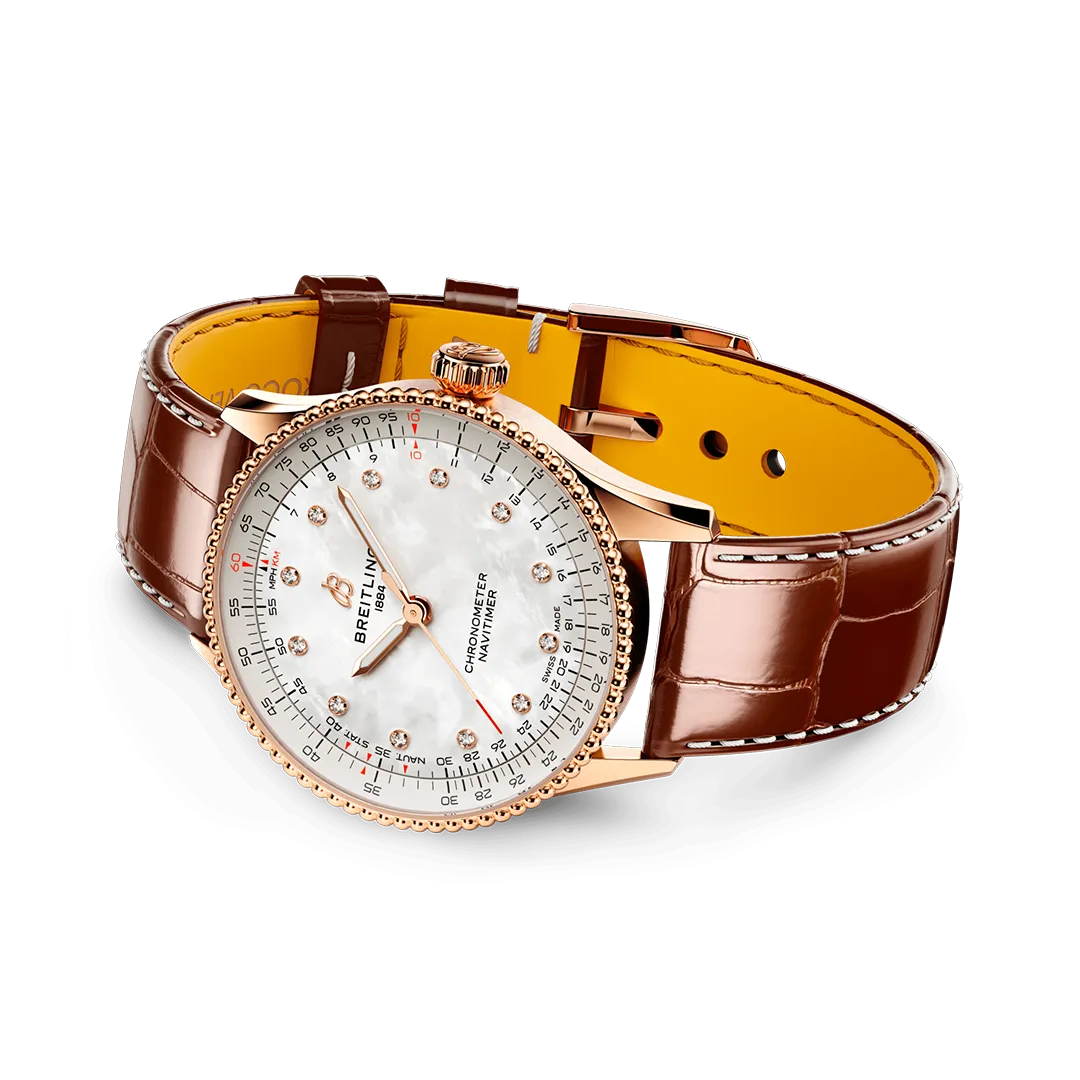 Breitling Navitimer Automatic 36 Watch with Brown Leather Strap