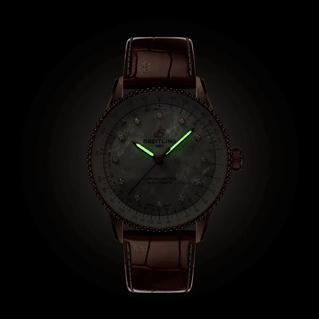 Breitling Navitimer Automatic 36 Watch with Brown Leather Strap