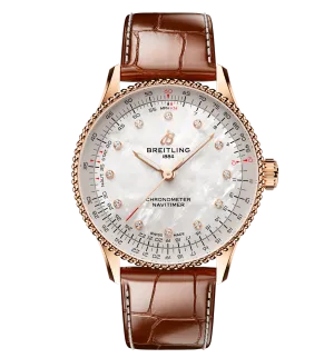 Breitling Navitimer Automatic 36 Watch with Brown Leather Strap