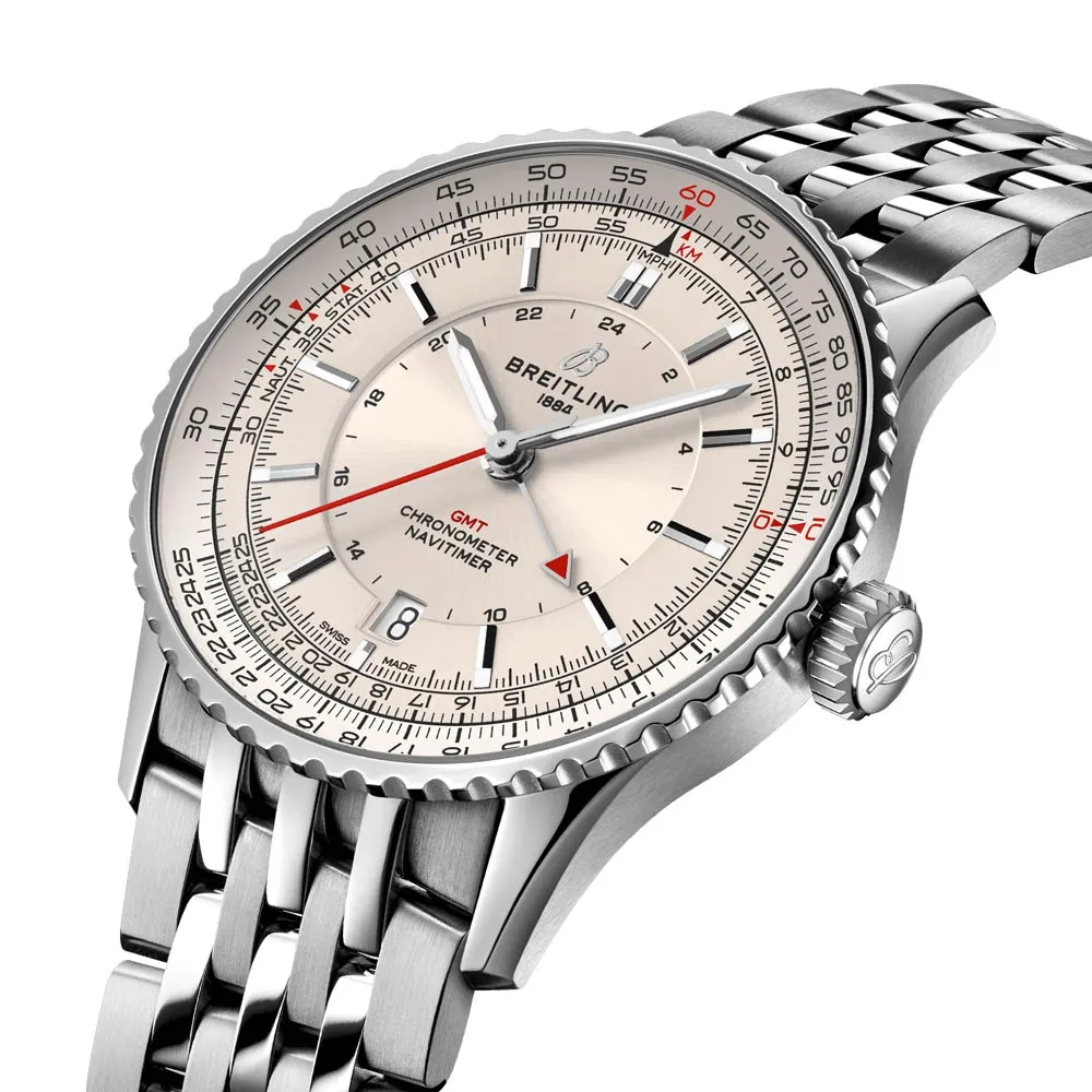 Breitling Navitimer GMT 41mm Cream Dial Automatic Gents Watch A32310211G1A1