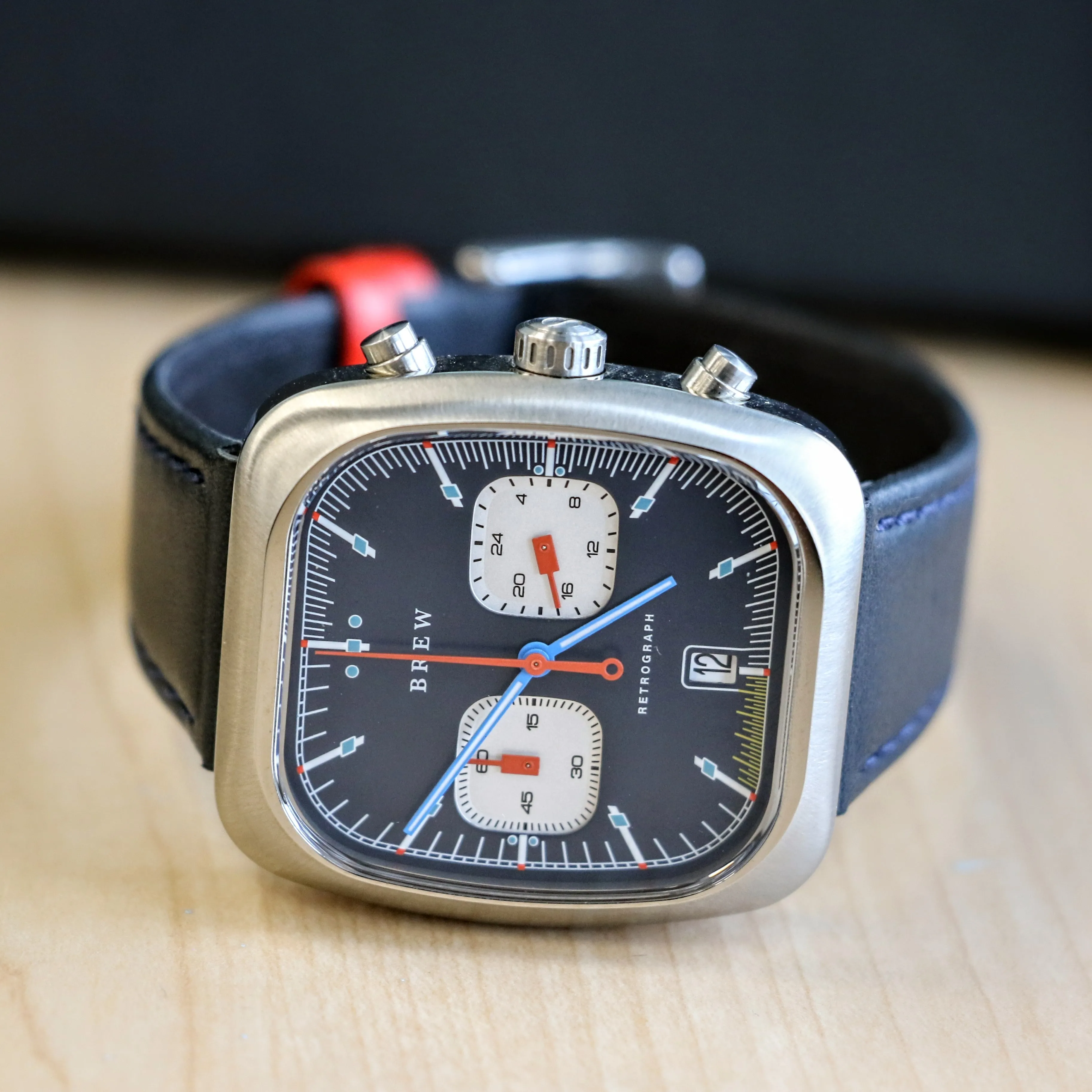 BREW Retrograph - Technicolor Watch Date Indicator - Full Kit   Extra Box w/ Extra Stainless-Steel Bracelet