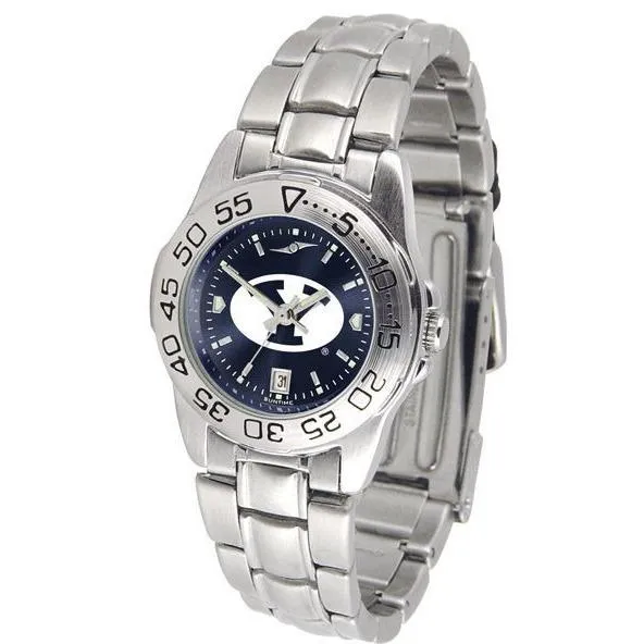 Brigham Young Cougars Ladies AnoChrome  Steel Band Sports Watch
