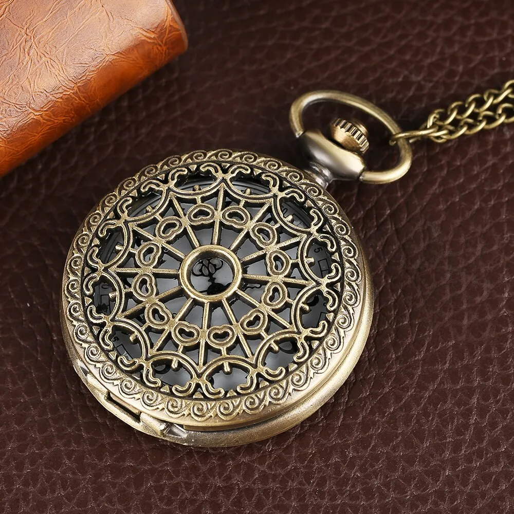 Bronze Spiderweb Quartz Pocket Watch