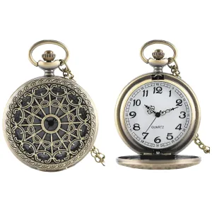 Bronze Spiderweb Quartz Pocket Watch