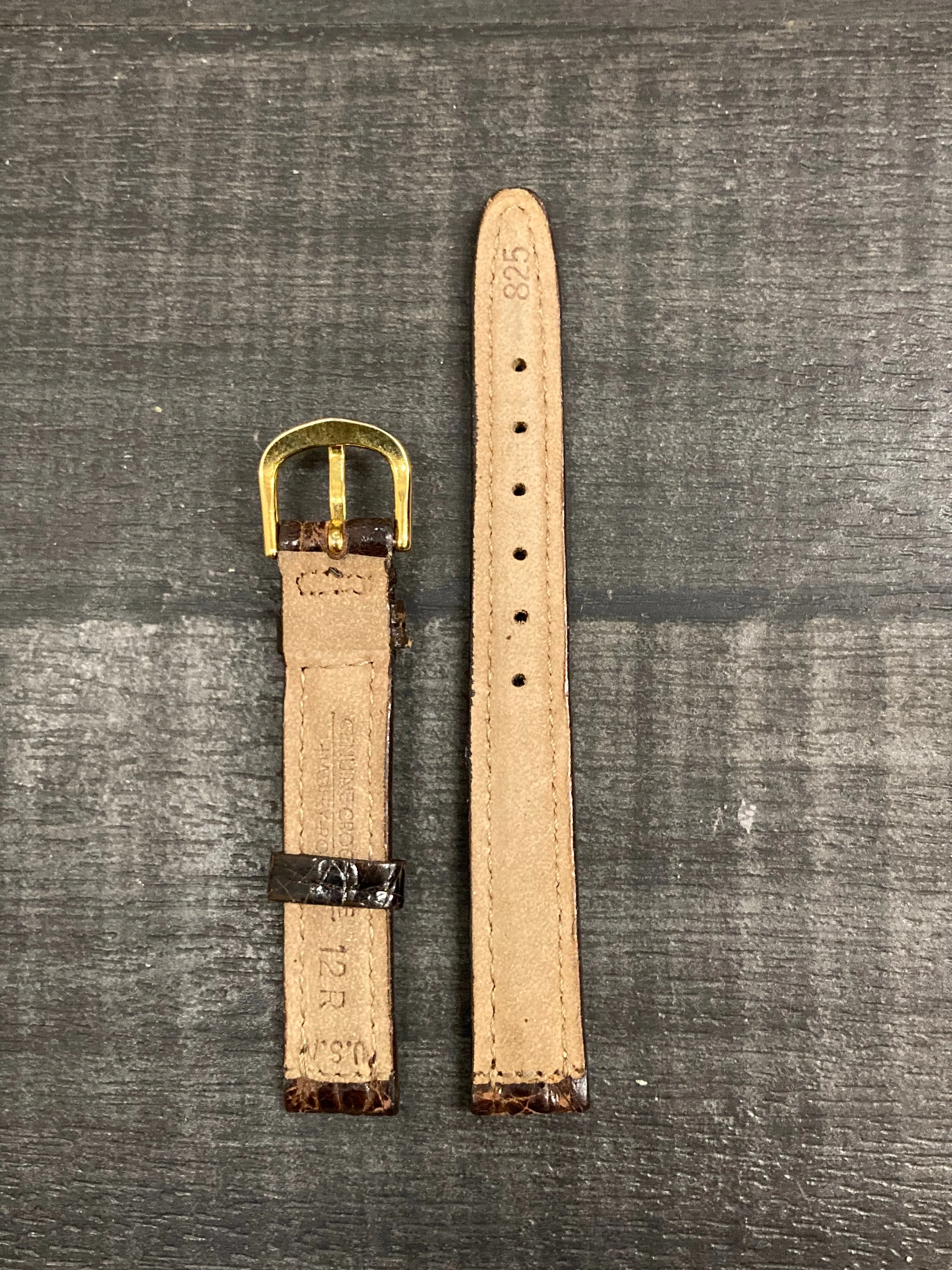 Brown Crocodile Padded Watch Strap - $600 APR VALUE w/ CoA! ✓