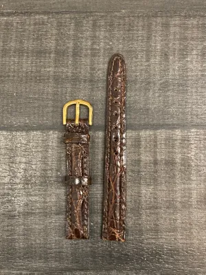 Brown Crocodile Padded Watch Strap - $600 APR VALUE w/ CoA! ✓