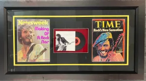 BRUCE SPRINGSTEEN ORIGINAL COLLAGE W 2 MAGAZINES   VINYL RECORD - $3K APR w/CoA