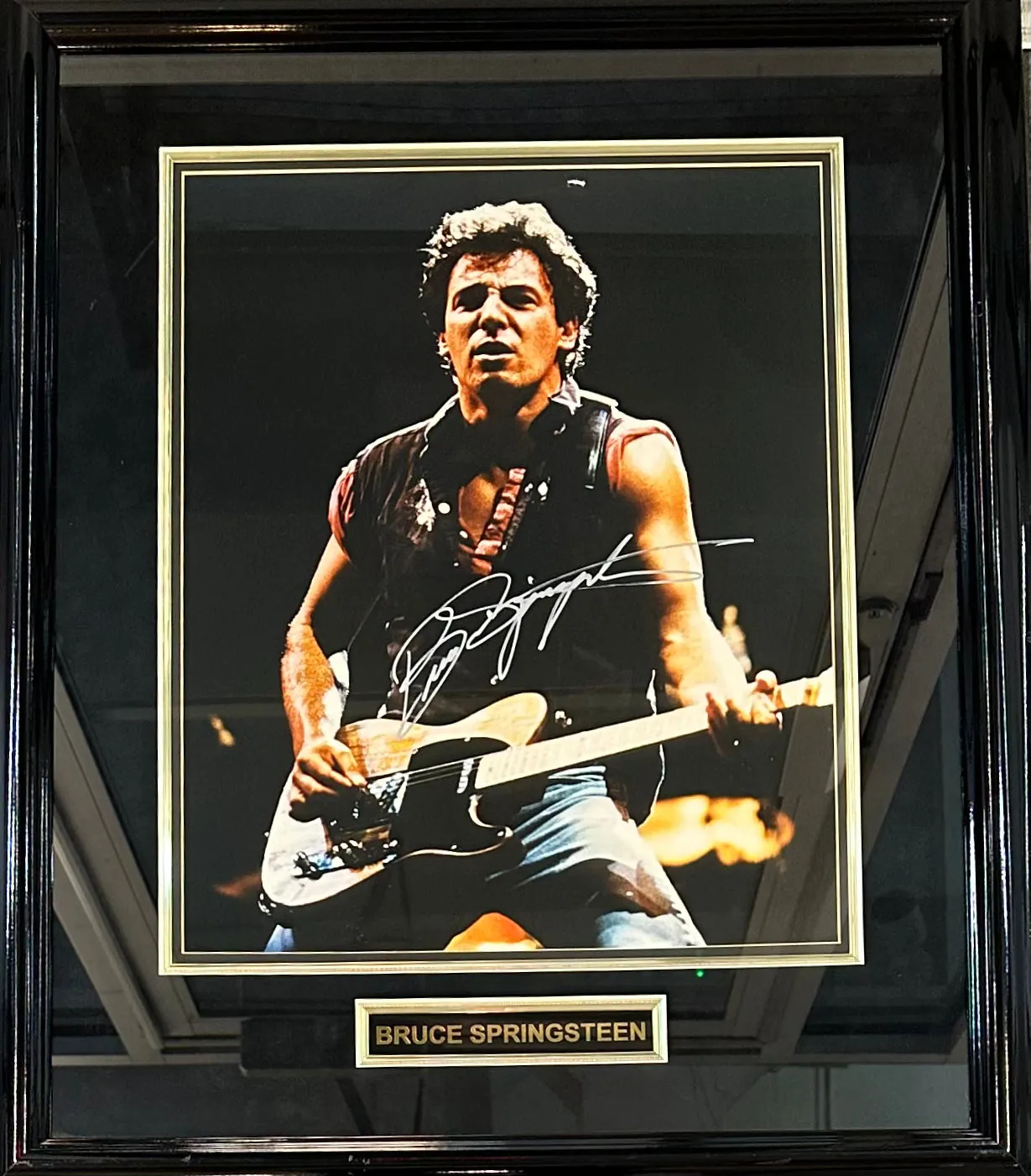 BRUCE SPRINGSTEEN SIGNED PERFORMING MATTED AND FRAMED PHOTO - $6K APR W/CoA!!