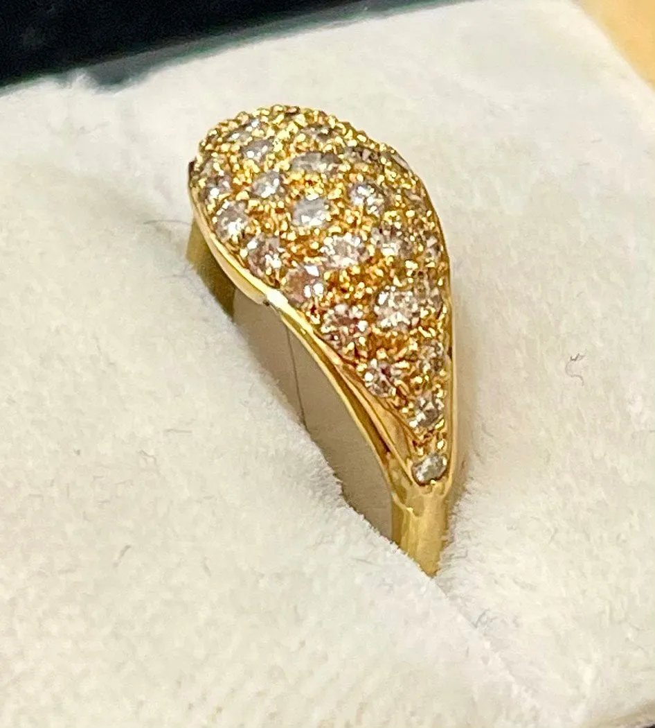 Buccellati-style Handmade design 18KYG Diamond Ring - $6.5K Appraisal Value w/ CoA!