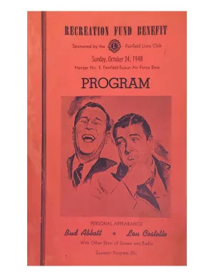 Bud Abbott and Lou Costello Program C. 1948 - $10K APR Value w/ CoA!