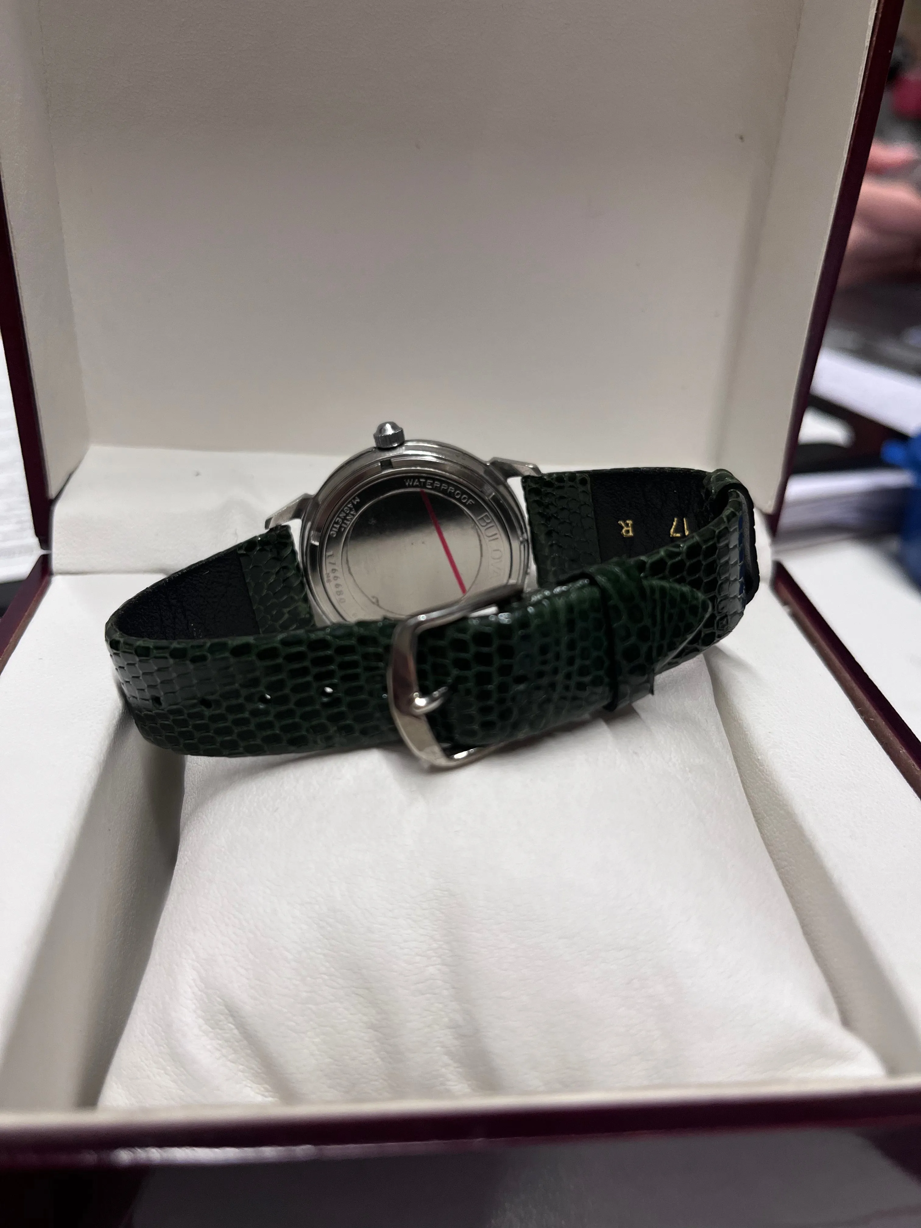 BULOVA Rare 1950's Mens Wristwatch Beautiful Green Lizard Band - $6K APR w/ COA!