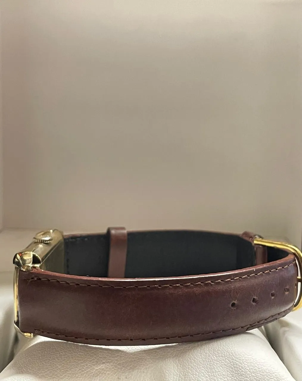 Bulova Vintage 1940s Tank Watch with Gold Case & Leather Strap- $6K APR w/ COA!