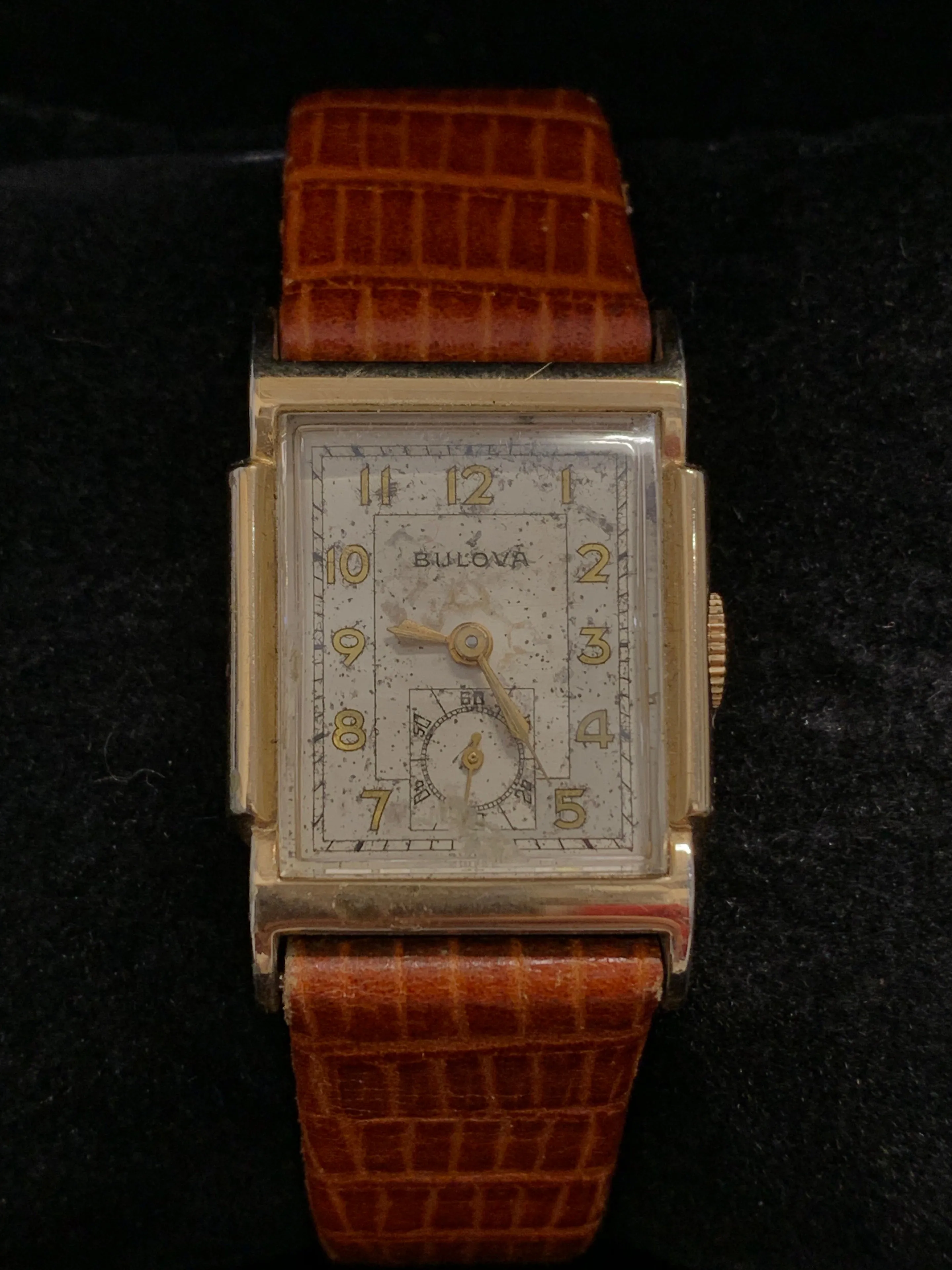BULOVA Vintage c. 1950s Tank Watch w/ Silver Oyster Dial - $6K APR Value w/ CoA!