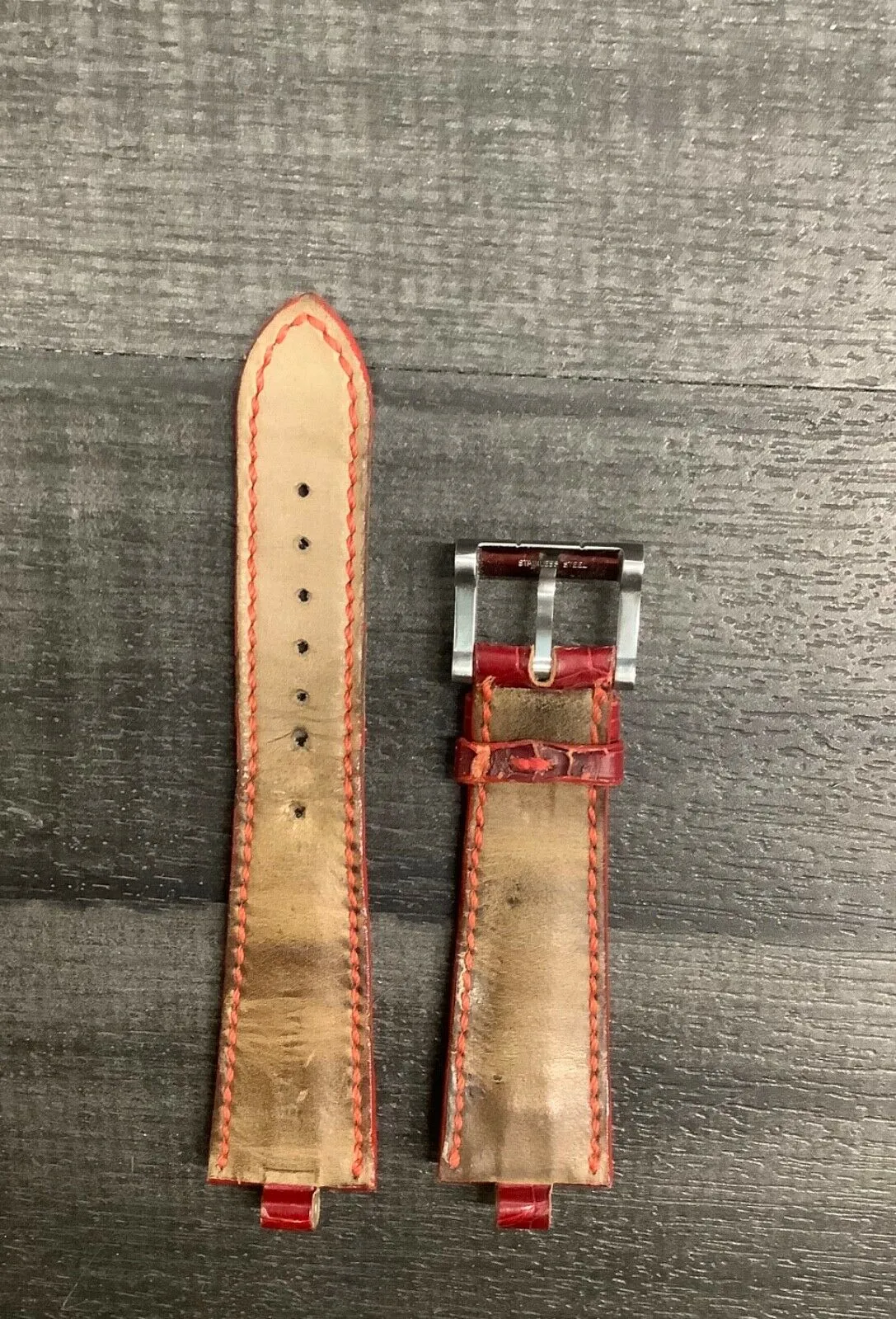 BVLGARI Diagono Red Padded Crocodile Leather Watch Strap - $800 APR VALUE w/ CoA! ✓