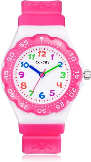 CakCity Kids Watch Waterproof Cute Cartoon Analog Girls Boys Wrist Watch for Little Child Time Teacher for Children 3-10 Year