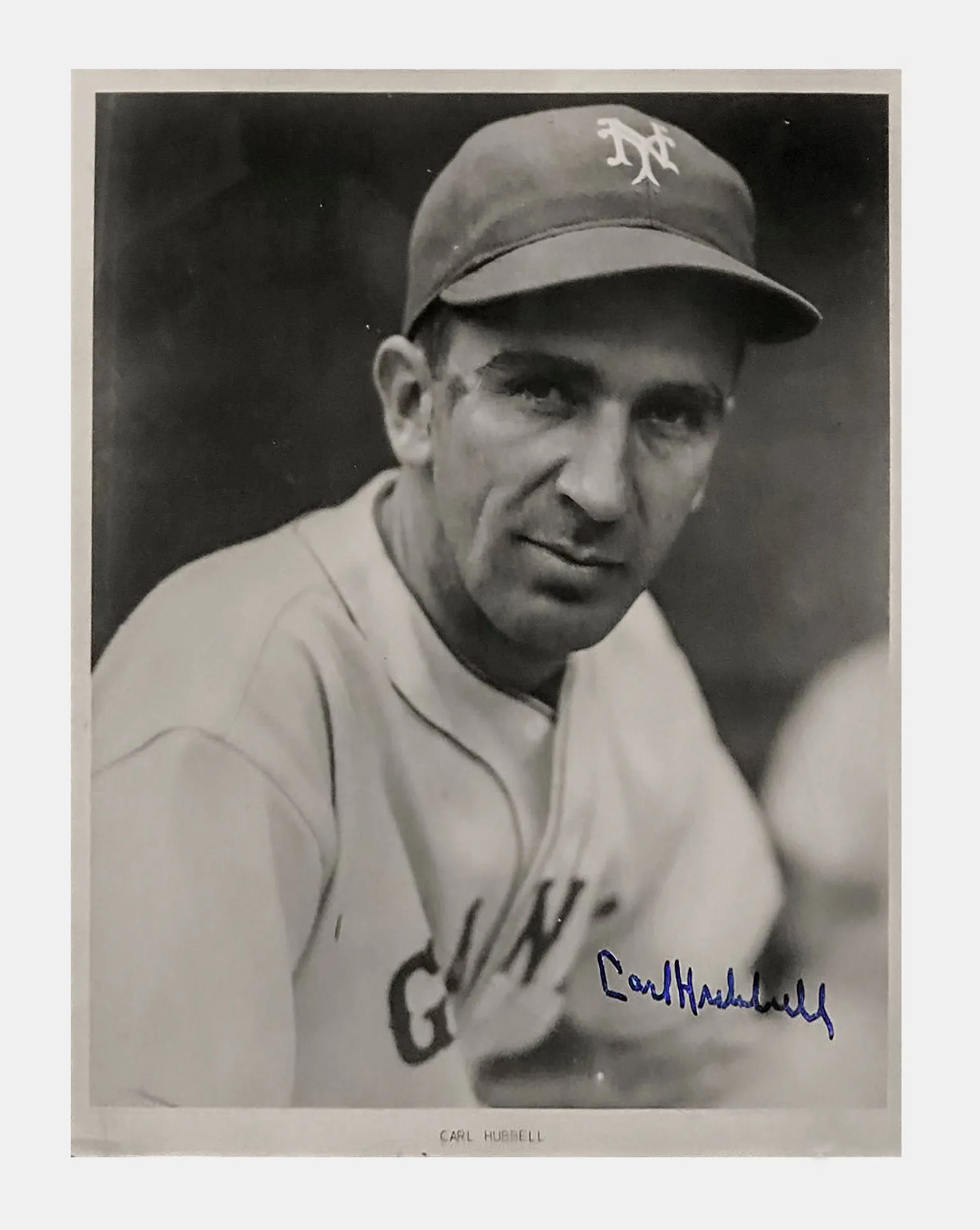 CARL HUBBELL 1950s Autographed Black and White Portrait - $1K APR Value w/ CoA!