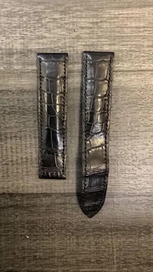 CARTIER Black Padded Crocodile  Watch Strap for Deployment - $750 APR VALUE w/ CoA! ✓