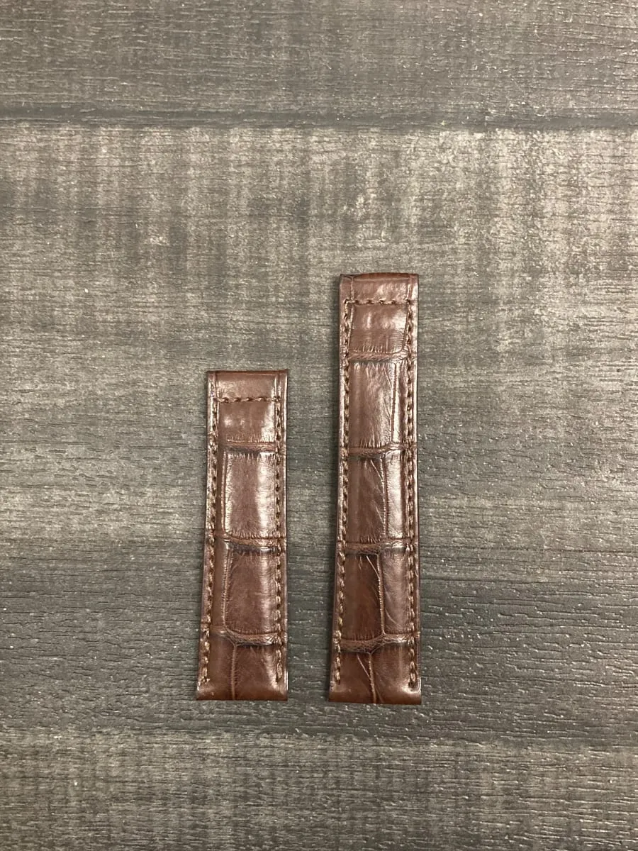 CARTIER Brown Crocodile Padded Watch Strap f/ Deployment - $650 APR VALUEw/ CoA!