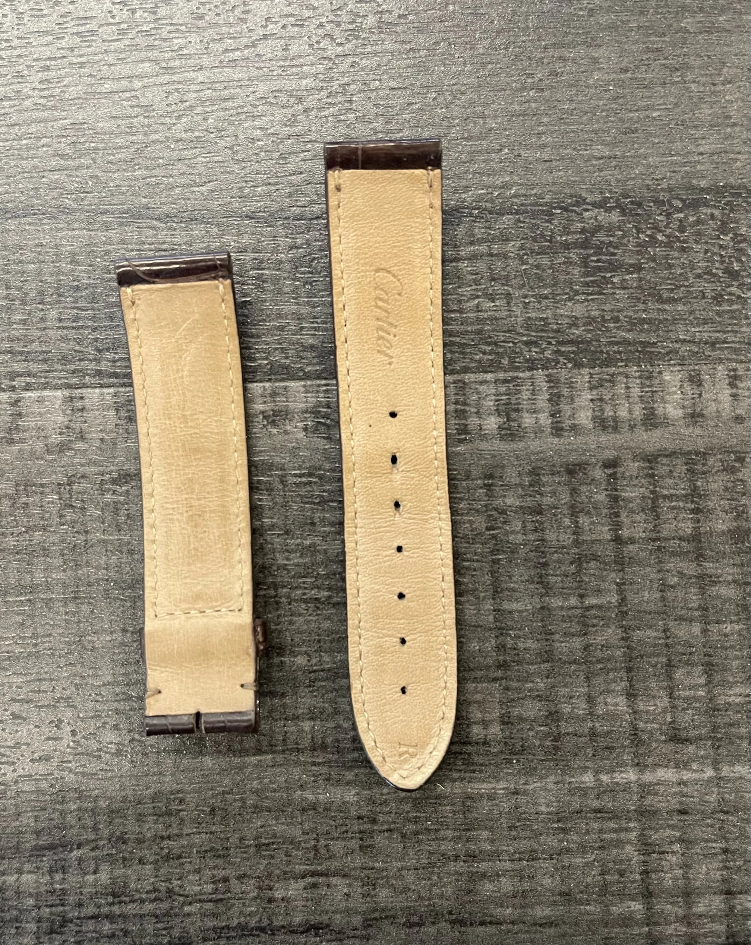 CARTIER Dark Padded Crocodile Watch Strap - $800 APR w/ CoA!