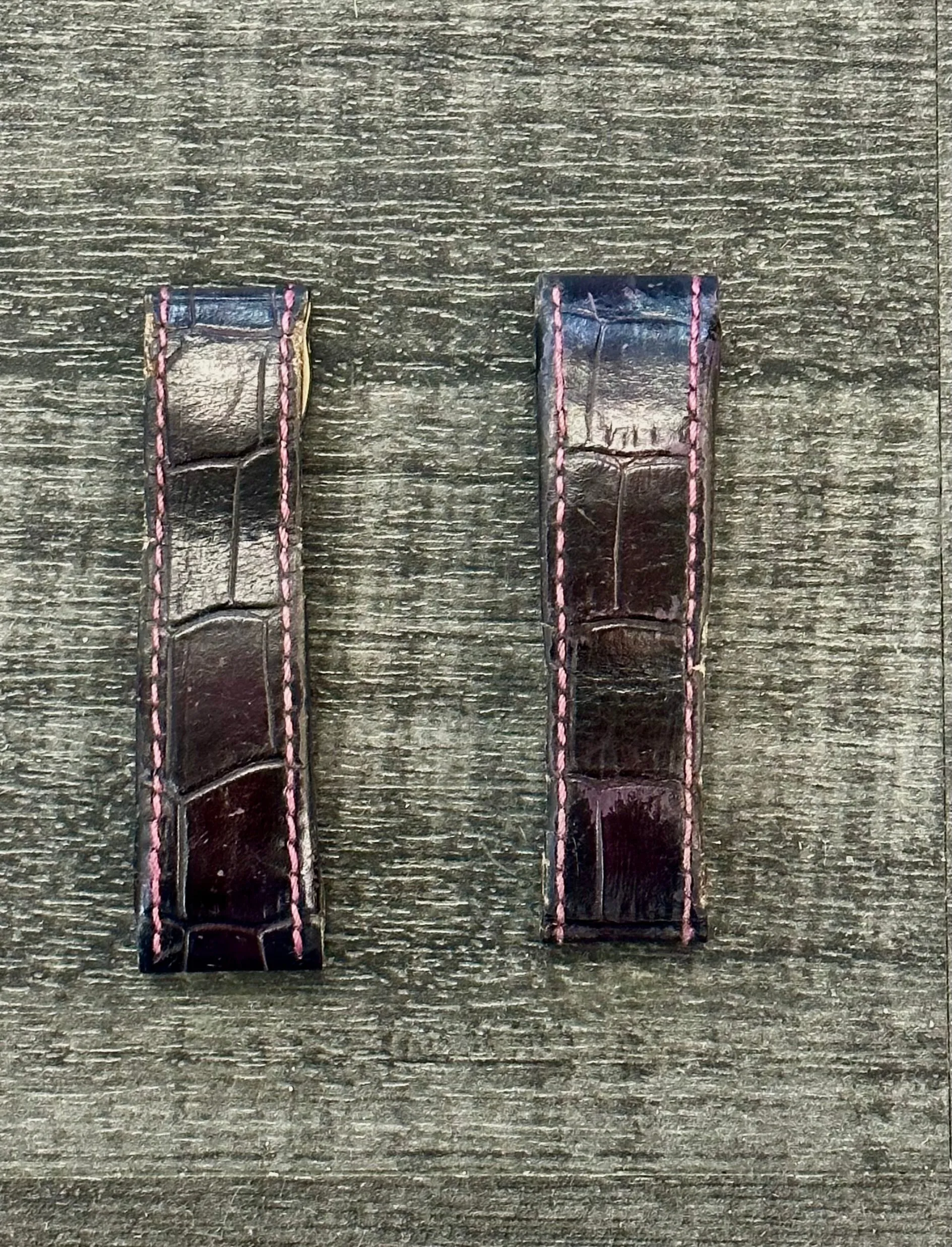 CARTIER Dark Purple Padded Crocodile deployment Watch Strap -$800 VALUE w/ CoA!
