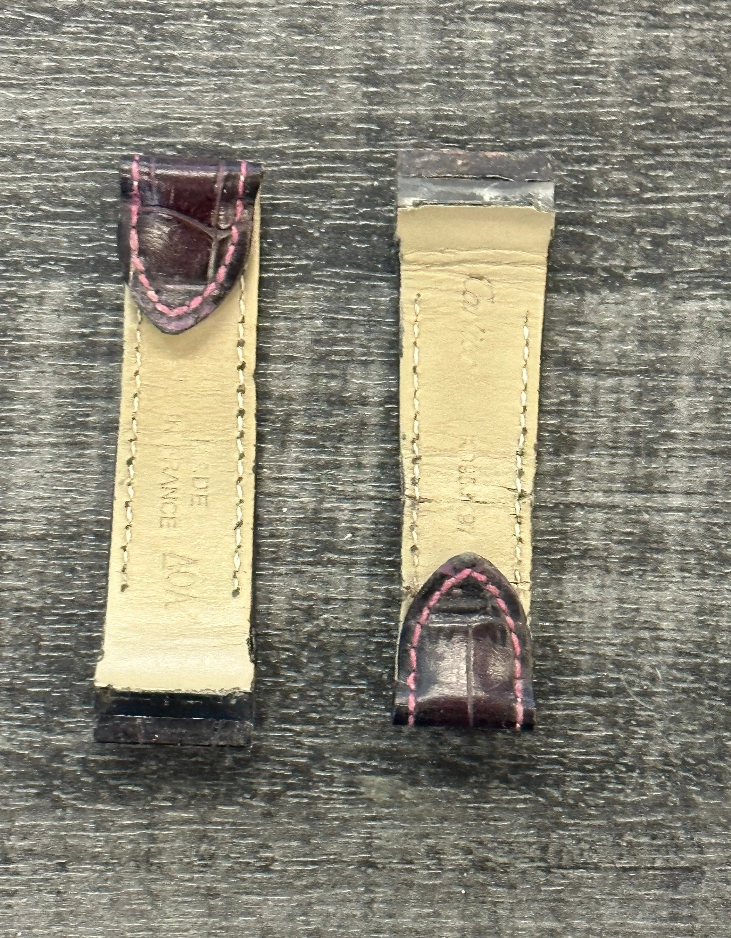 CARTIER Dark Purple Padded Crocodile deployment Watch Strap -$800 VALUE w/ CoA!