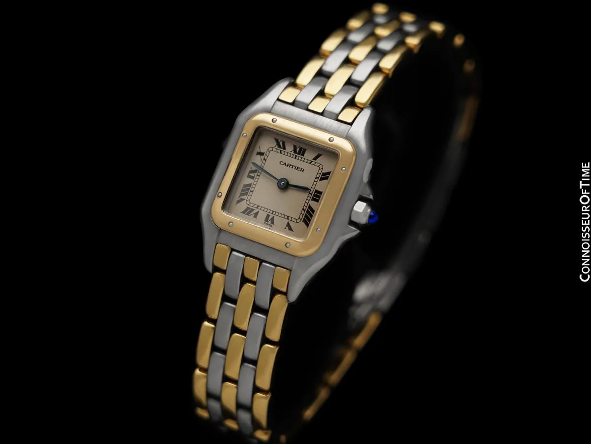 Cartier Panthere Panther Ref. 1120 Ladies Watch with 3-Row Bracelet - Stainless Steel & 18K Gold
