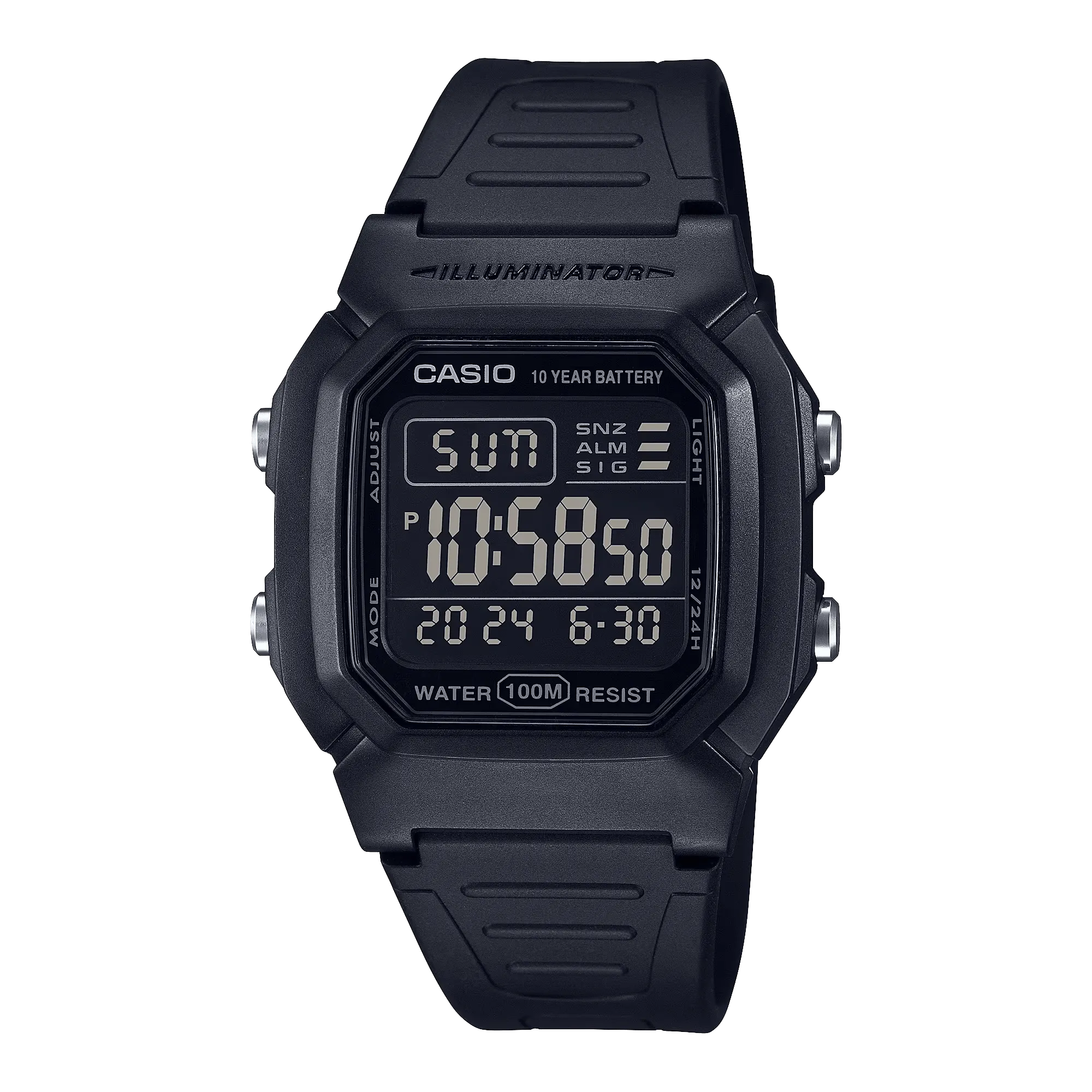 Casio Classic Digital Watch w/ Blackout Dial, Dual Time & 5 Alarms