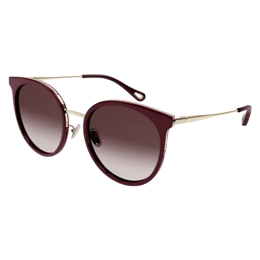 Chloe Burgundy/Gold Sunglasses with Brown Gradient lenses