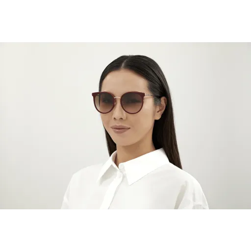 Chloe Burgundy/Gold Sunglasses with Brown Gradient lenses