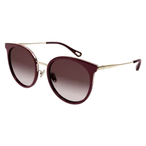 Chloe Burgundy/Gold Sunglasses with Brown Gradient lenses