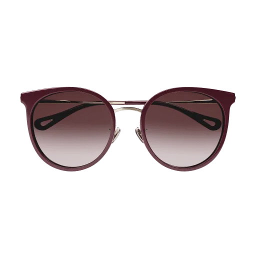 Chloe Burgundy/Gold Sunglasses with Brown Gradient lenses