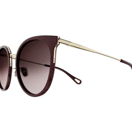 Chloe Burgundy/Gold Sunglasses with Brown Gradient lenses