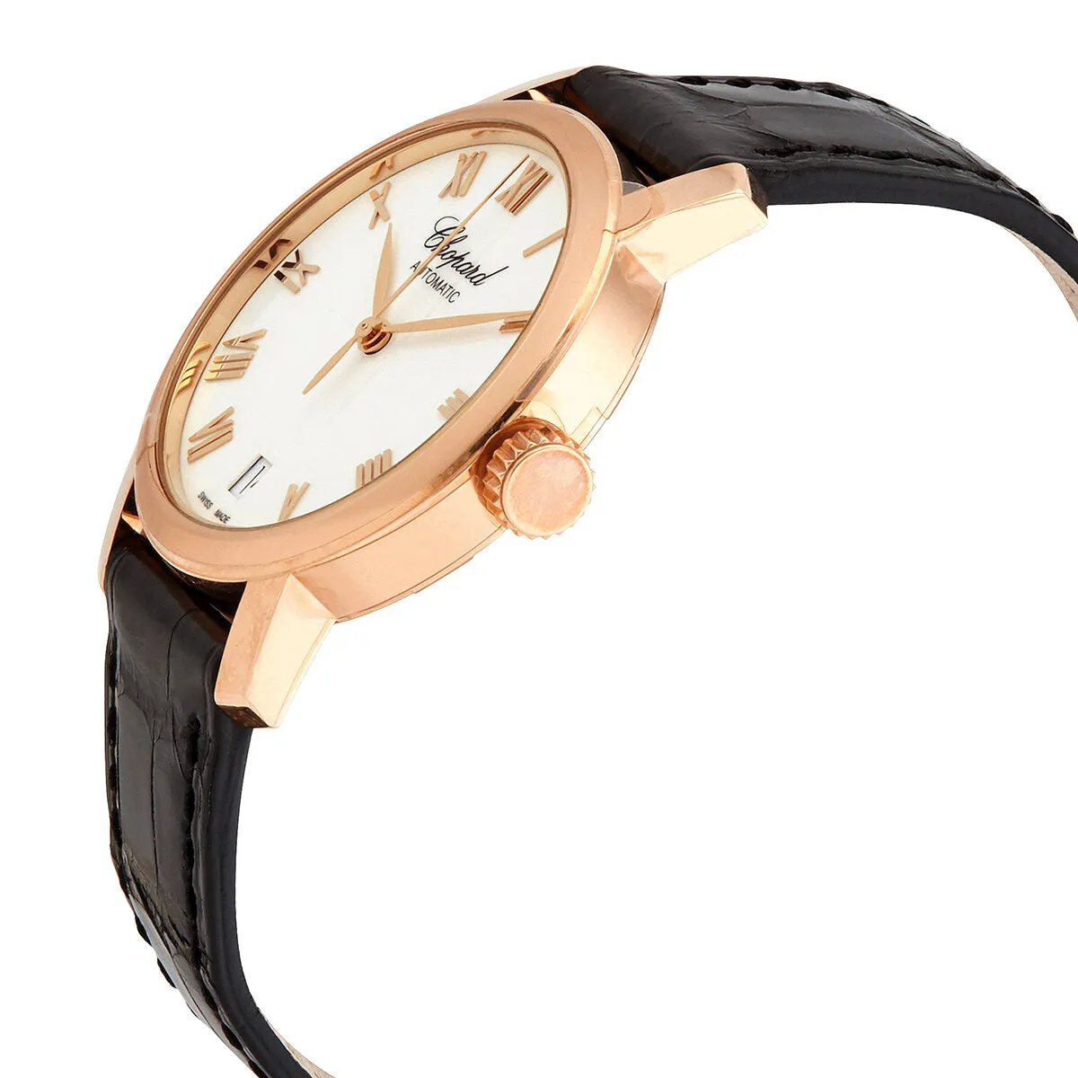 Chopard Classic White Dial 18kt Rose Gold Automatic Ladies Watch 124200-5001