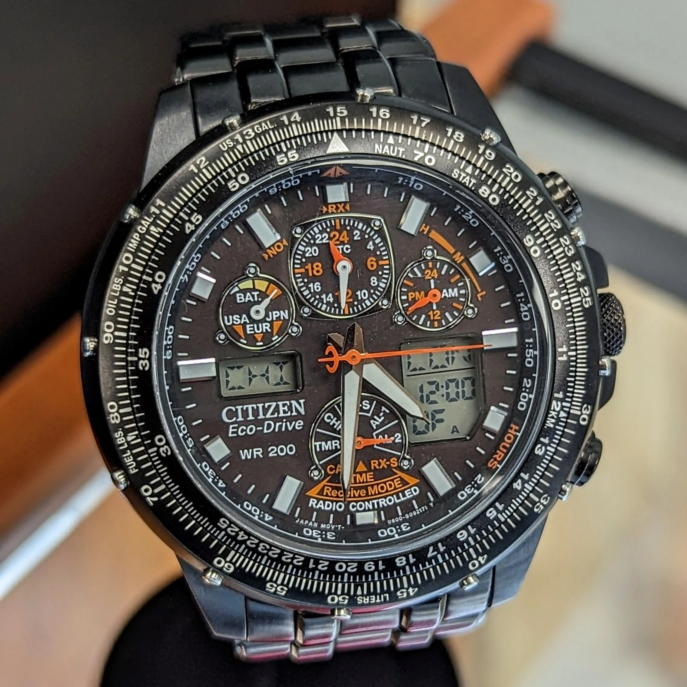 CITIZEN Promaster Skyhawk A-T Wristwatch Radio Controlled Eco-Drive “Black Eagle” JY0005-50E