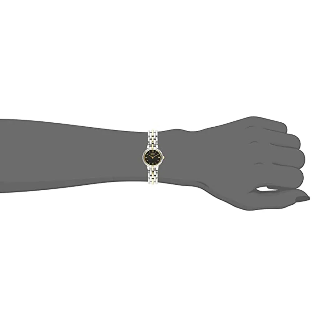 Citizen Womens Eco-Drive Black Dial Silver Band Stainless Steel Watch - EW9334-52E