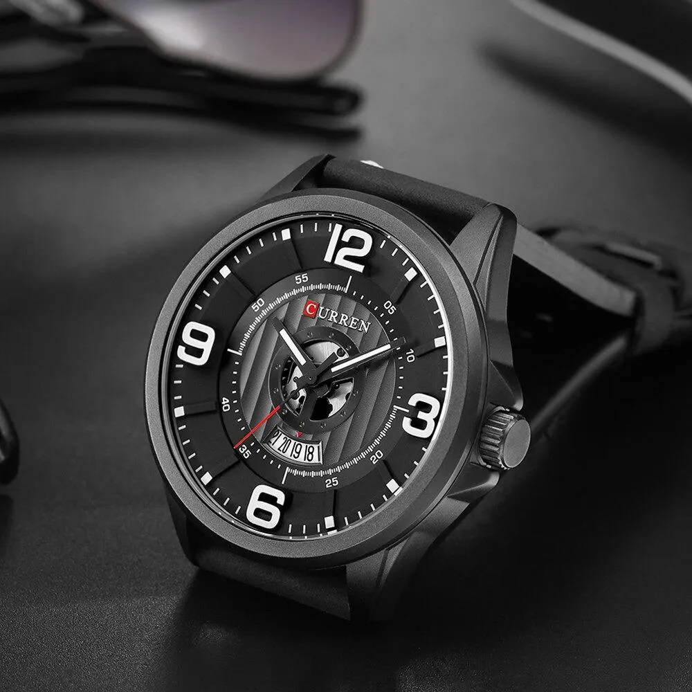 Classic Leather Strap with Big Dial Quartz Watch