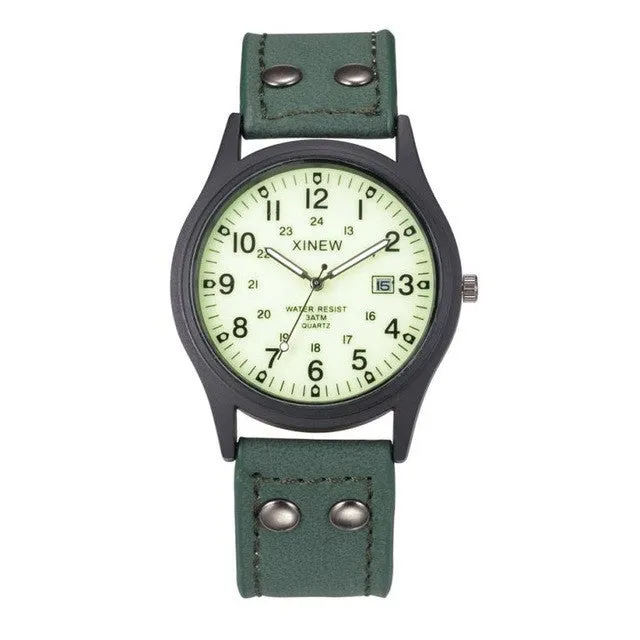 Classic Men's Waterproof Leather Strap Watch for Men